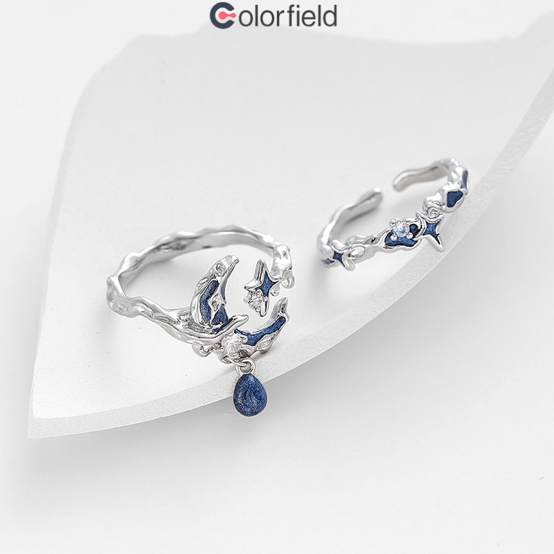 Colorfield แหวนซีรีส์ Starry Night สำหรับผู้หญิง ปรับขนาดได้ ทันสมัย ​​มีเอกลักษณ์-COD💖