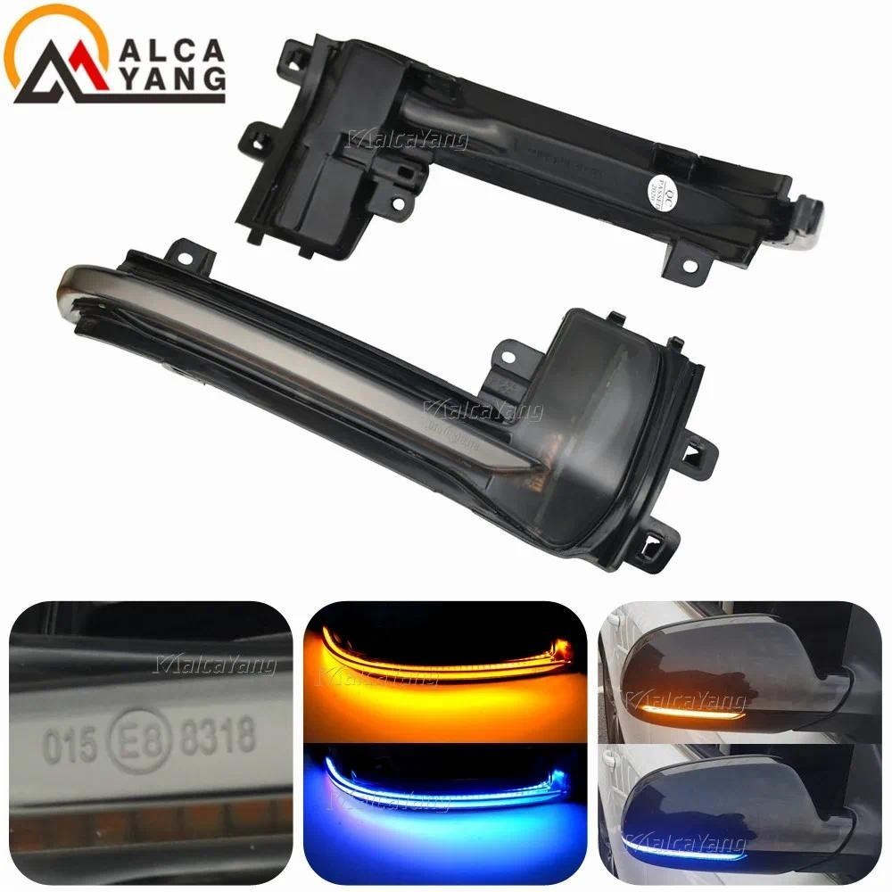 2pcs แบบไดนามิกไฟเลี้ยว LED ด้านข้างกระจกตัวบ่งชี้ไฟกระพริบสําหรับ Audi A3 8P A4 B8 A5 B8 Q3 A6 C6 4