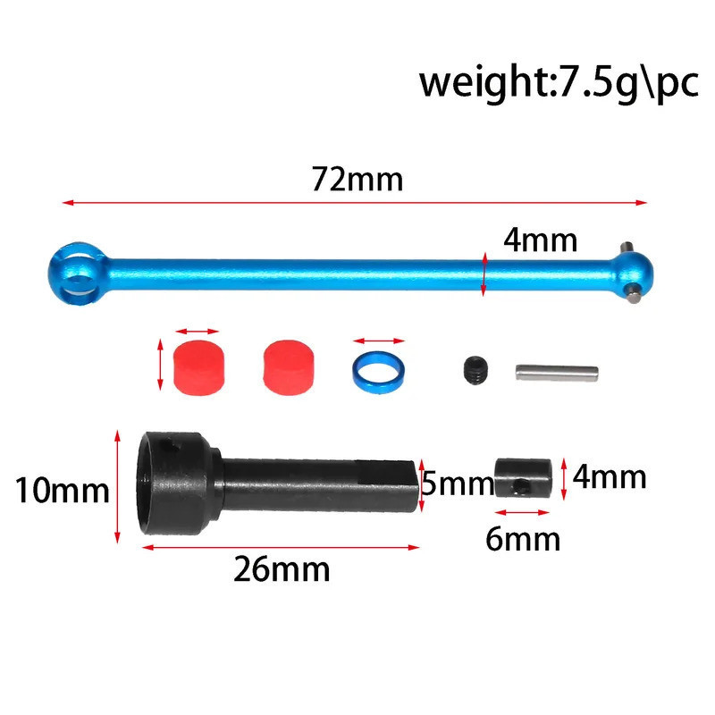 โลหะ Universal ใบพัดเพลา Central Drive Shaft 22052 สําหรับ Tamiya XV02 XV-02 Pro 1/10 RC รถอะไหล่อัพ