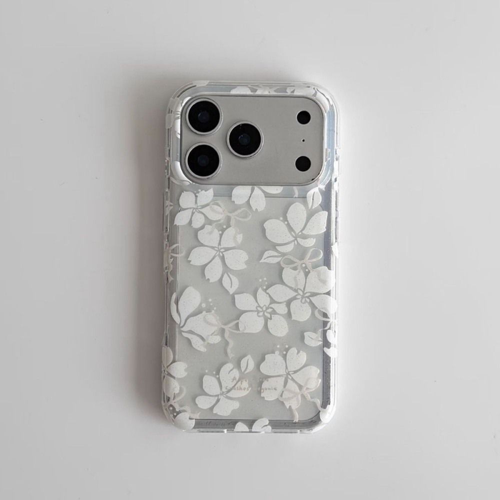 ดอกเชอร์รี่สีขาวเหมาะสําหรับเคสโทรศัพท์ Apple 17PROMAX 16/15/14/13/12/11/XRiPhone17 เคสโทรศัพท์แบบนุ่ม