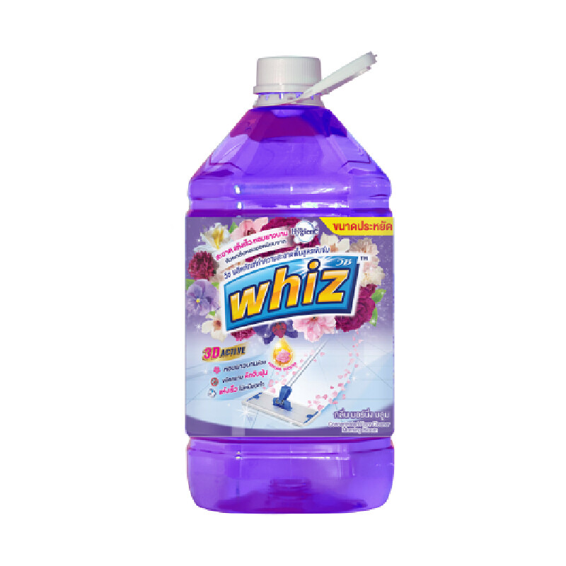 WHIZ น้ำยาถูพื้น รุ่นทรีดี กลิ่นมอร์นิ่ง บลูม สีม่วง ขนาด 5200 มล.