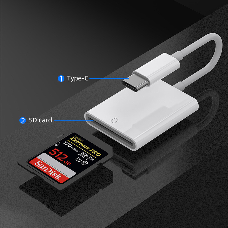 เครื่องอ่านการ์ดกล้อง Typec เป็น sd โทรศัพท์มือถือเฉพาะกล้อง otg การ์ด sd การ์ดหน่วยความจํา tf เครื่