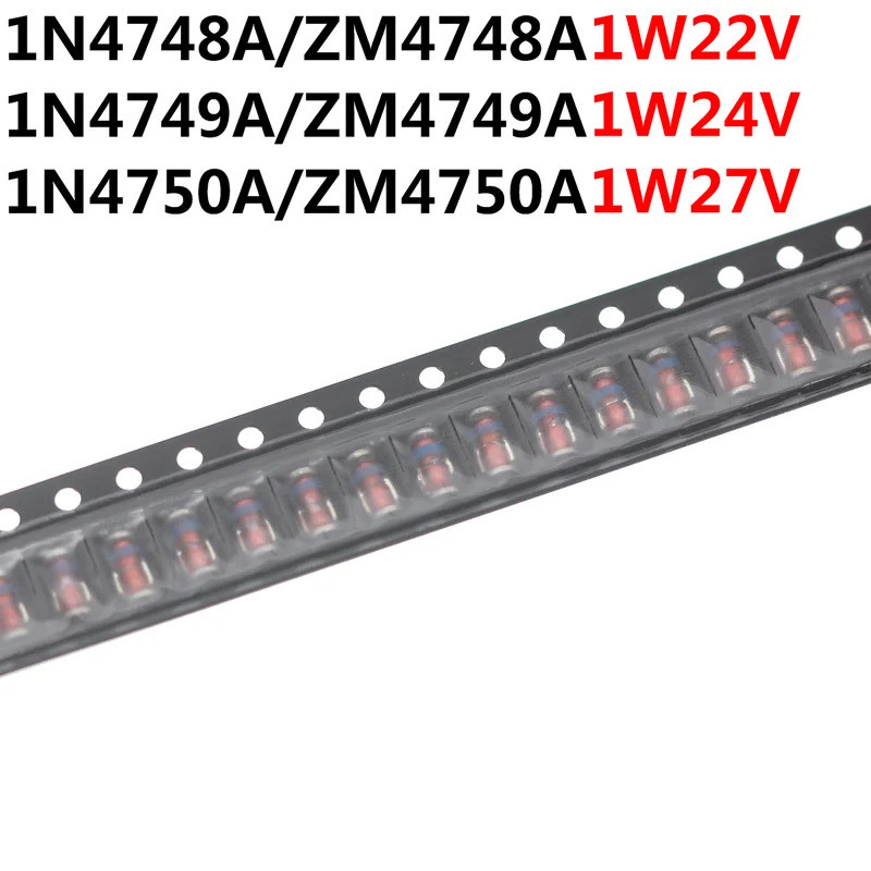 100 pcs 1W ZM4748A 1N4748 22V ZM4749A 1N4749 24V ZM4750A 1N4750 27V LL-41 SMD แรงดันไฟฟ้าไดโอด