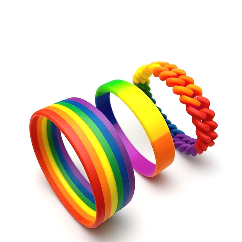 【พร้อมส่งจากไทย】สายรัดข้อมือซิลิโคนสายรุ้ง Pride Month ริสต์แบนด์ LGBTQ+ คุณภาพดี สีสดใส กันน้ำ