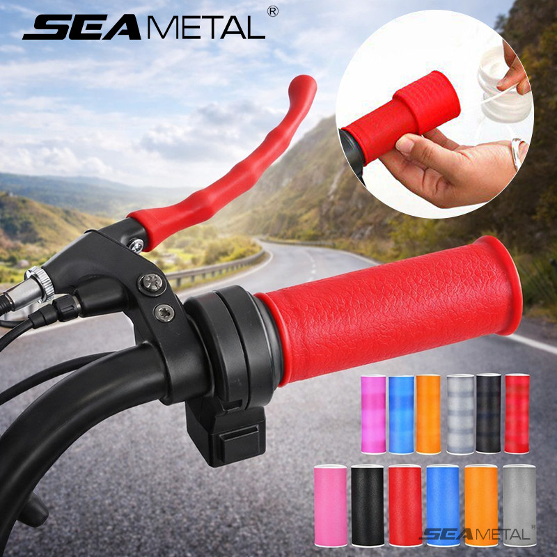 SEAMETAL ปลอกแฮนด์มอเตอร์ไซค์ ปลอกหุ้มด้ามจับซิลิโคน เหมาะสำหรับปลอกแฮนด์รถจักรยานยนต์ กันลื่น ดูดซับแรงกระแทก