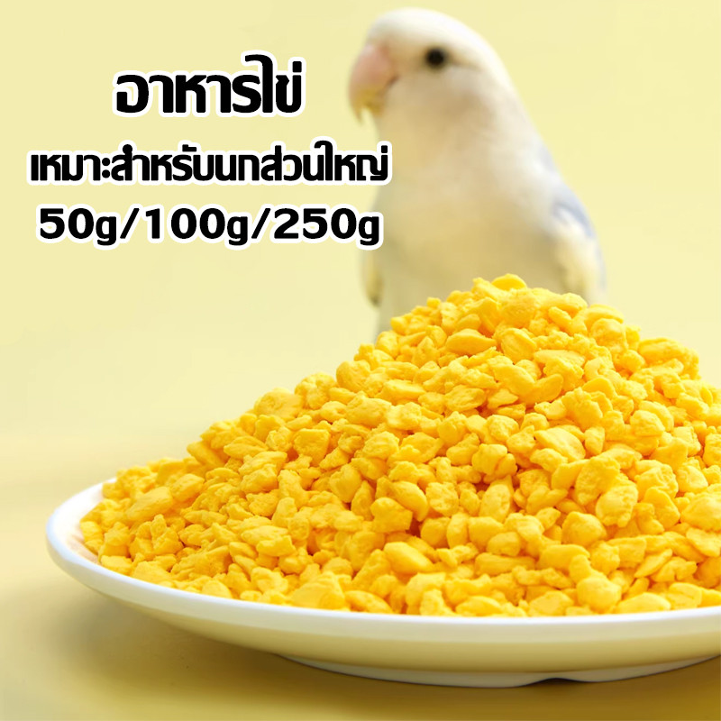 ไข่ป๊อบ50/100/250g Egg Pop เสริมโปรตีน ผลิตจากไข่แดง อาหารไข่ สำหรับนกทุกประเภท หนูแฮมสเตอร์ หนู เม่น ชูก้า กระรอก