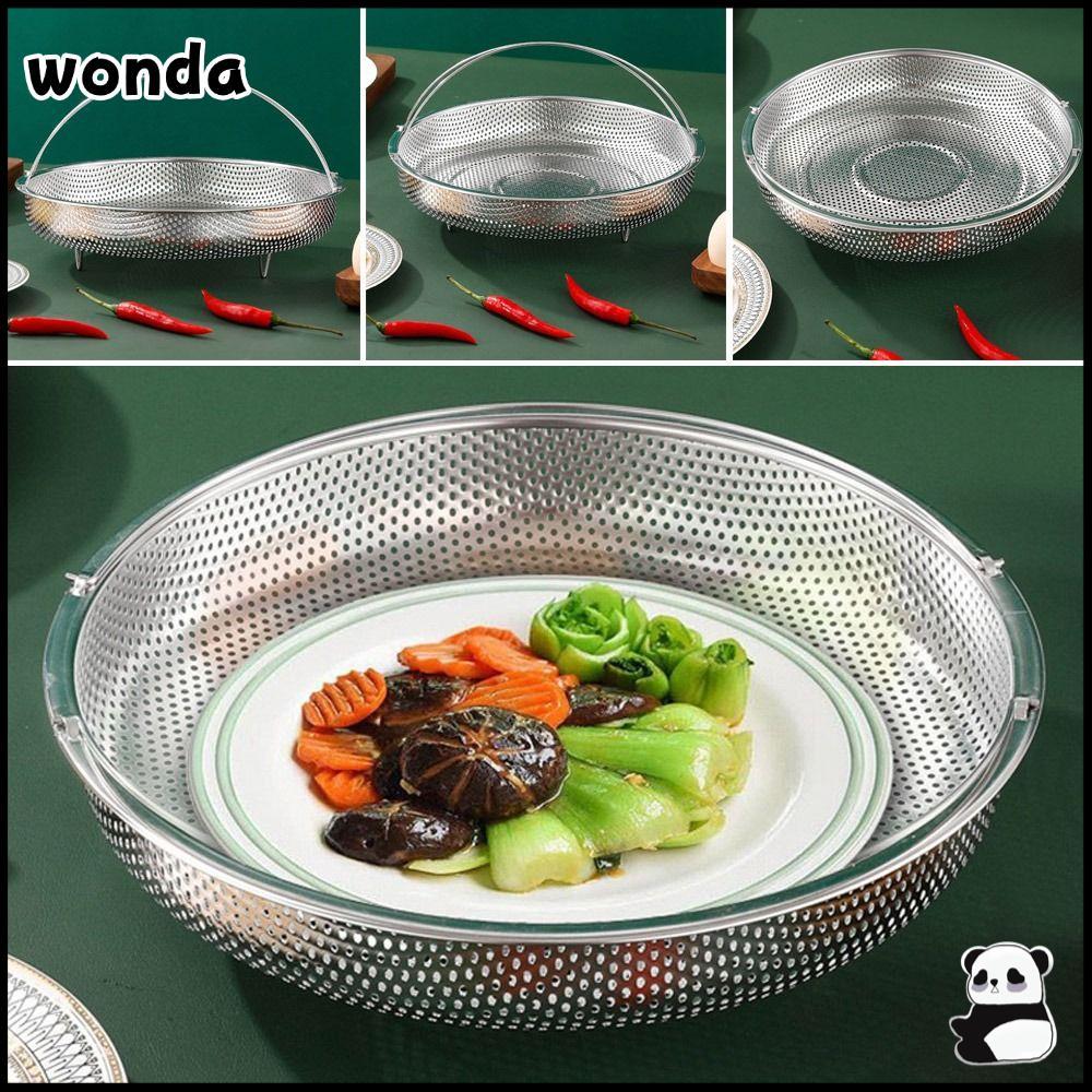 Wonda ตะกร้านึ่งอาหาร สเตนเลส พร้อมที่จับ ทนทาน สําหรับนึ่งอาหาร