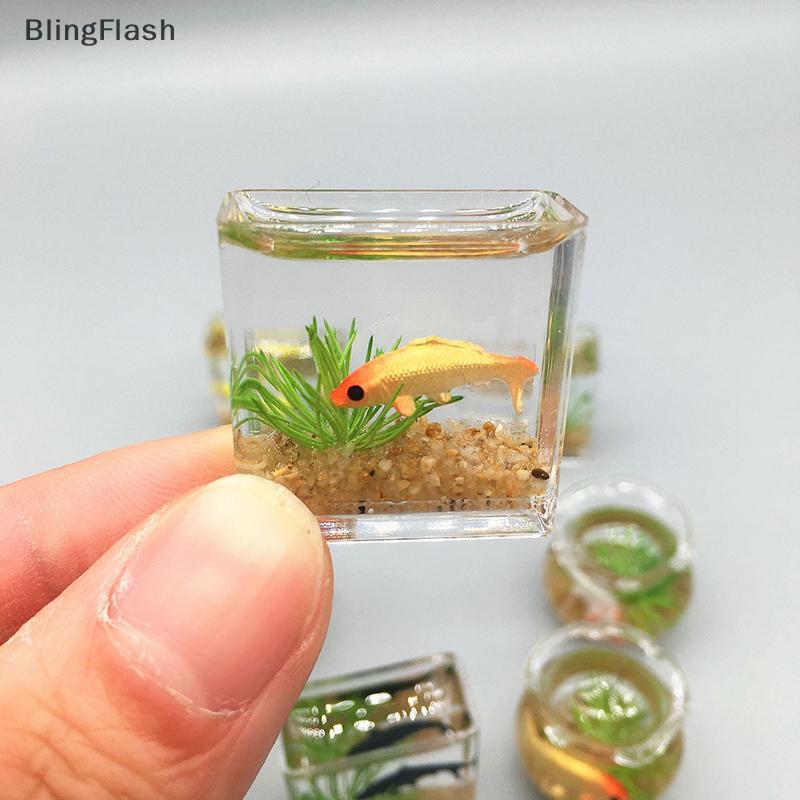 [BlF] 1 ชิ้น Dollhouse Miniature แก้วชามตู้ปลาบ้านตุ๊กตาเครื่องประดับบ้าน [FH]