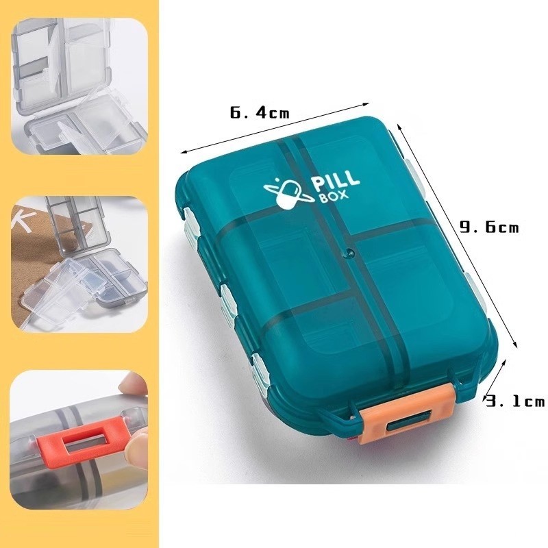 Portable Folding Plastic Pill Organizer Box Travel Small Daily Pill Case Container Pill Box for Medi