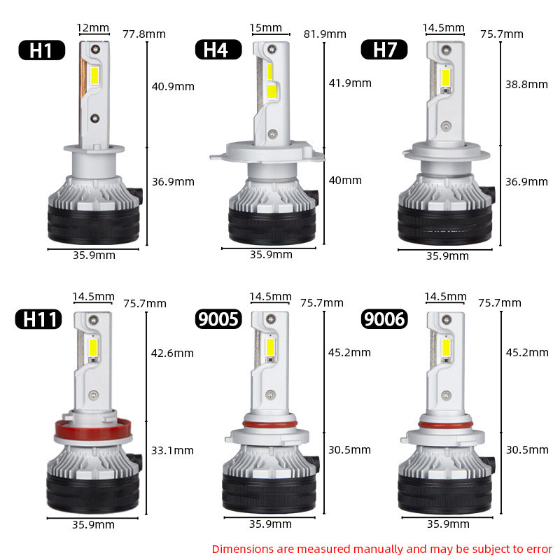 K7C 4300K H7 H4 H11 โคมไฟ LED 3 หลอดทองแดง LED