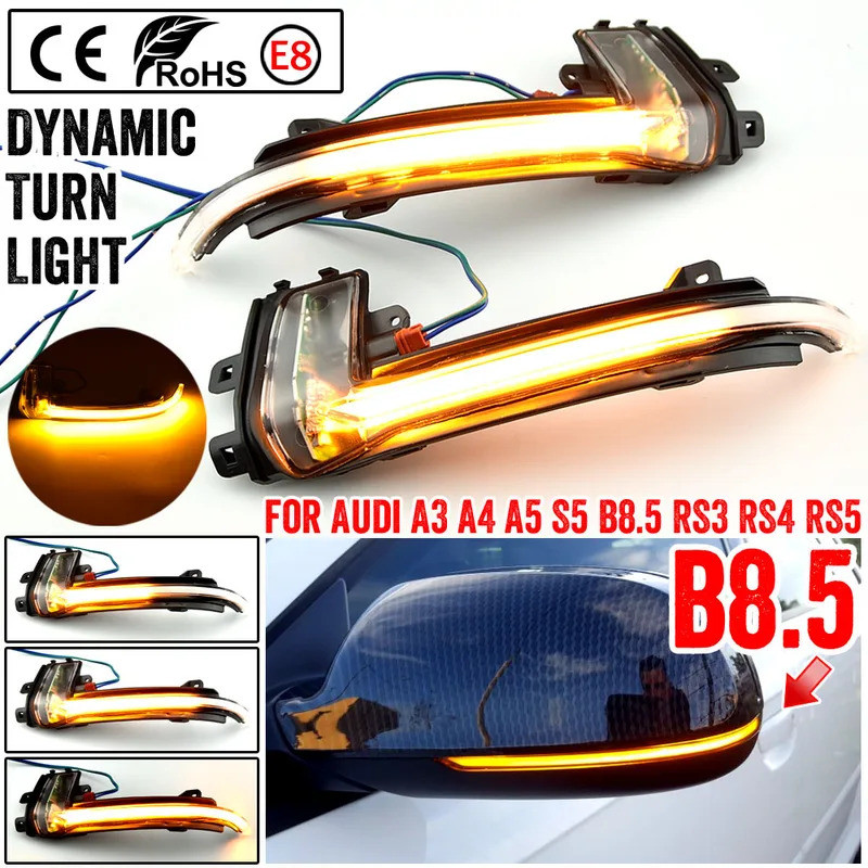 อะไหล่รถยนต์ไฟเลี้ยว LED สําหรับ Audi A4 B8.5 A5 B8.5 S5 A3 8P B8.5 ลําดับกระจกมองหลังตัวบ่งชี้ไฟกระ