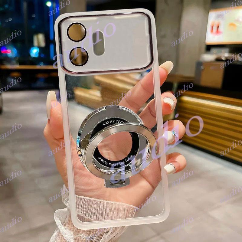 HONOR 600 5G CD รูปแบบวงเล็บแม่เหล็กเคสโทรศัพท์สําหรับ Honor 600 Pro สมาร์ท 600Pro Honor600 Pro สมาร์ท 5G กล้องเลนส์ป้องกันฟิล์มโปร่งใสพร้อมแหวนนิ้วมือวงเล็บ