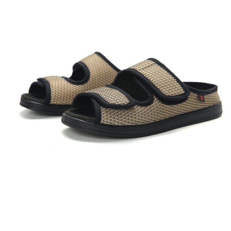 Diabetes shoes new slippers foot width shoes puffy feet adjust rubber foam bottom loose cloth shoes 