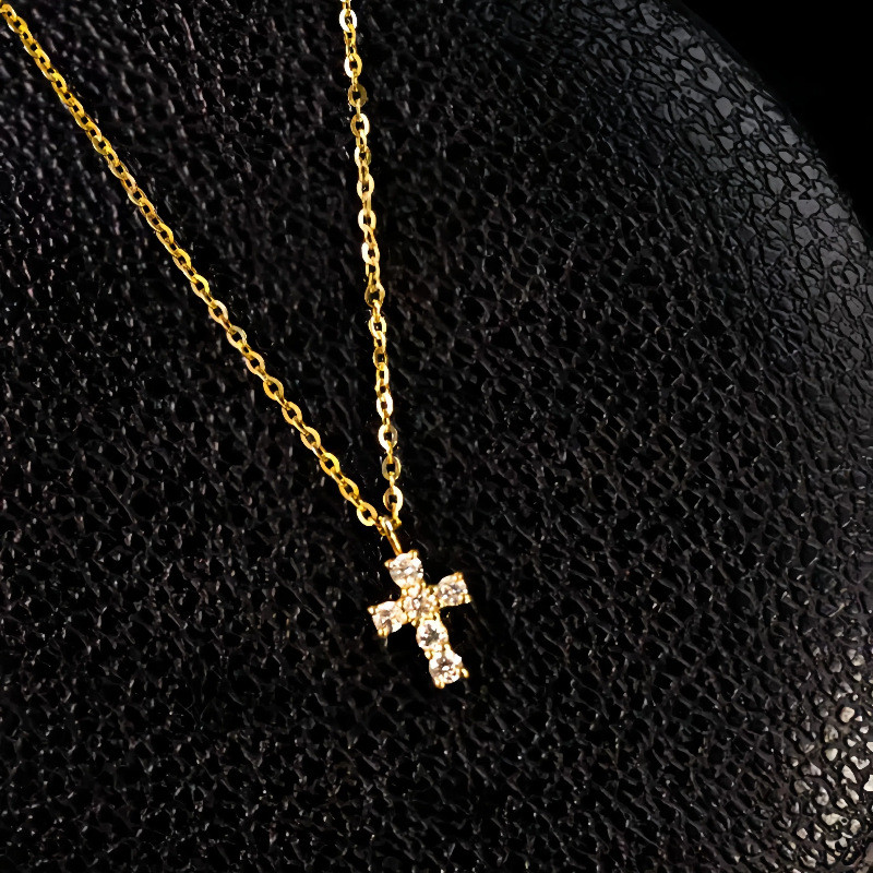 S925 เงินสเตอร์ลิง 16K มินิสร้อยคอเพชรหญิง High-End หรูหราแฟชั่น All-Match Clavicle Chain 26.4.12 BD