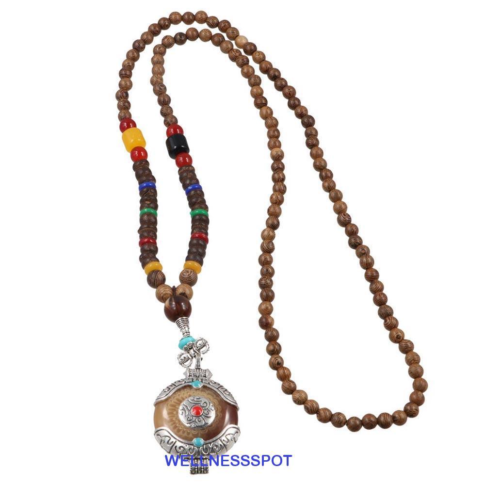 สร้อยคอ Retro Bohemian ลายชาติพันธุ์ ลูกปัดไม้