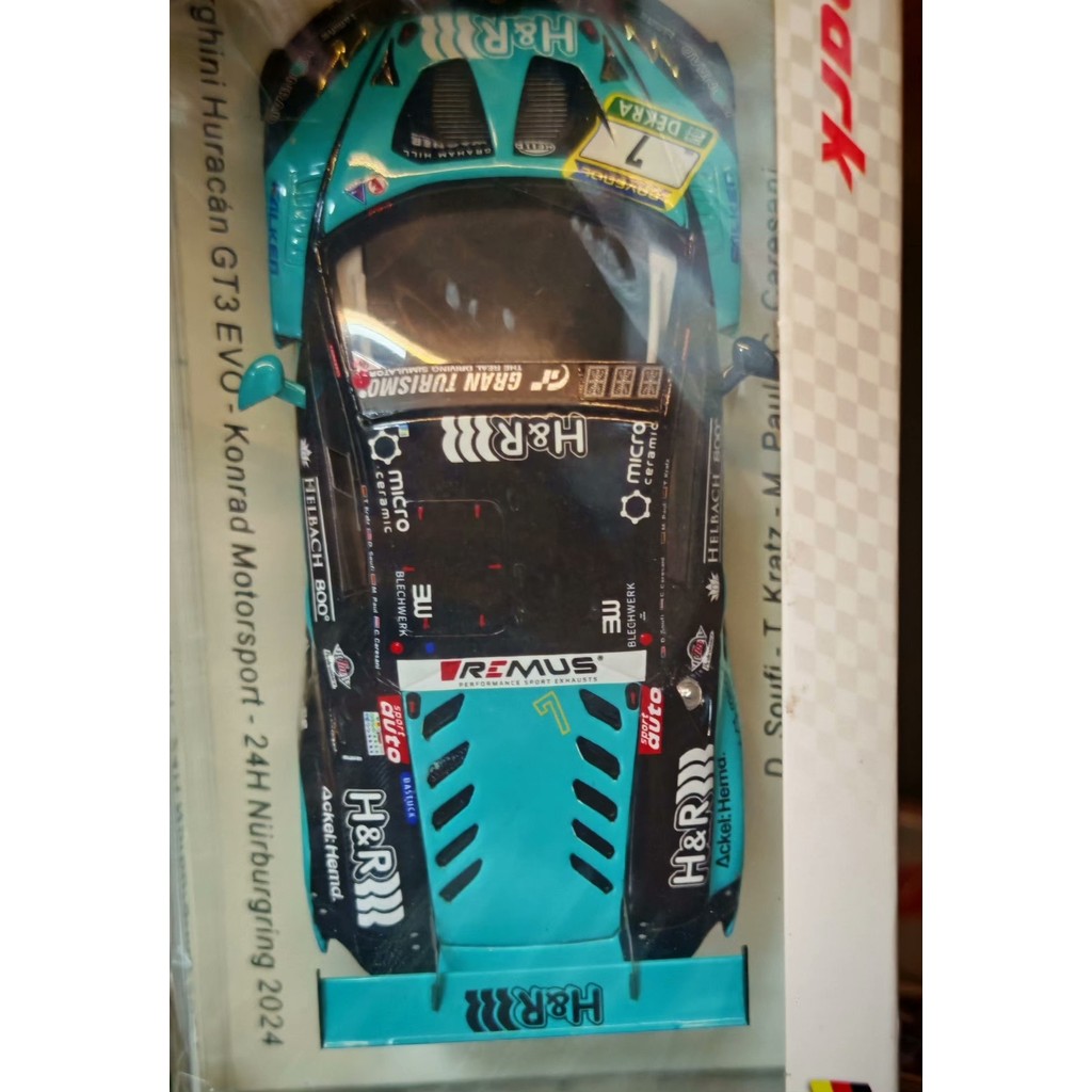 Spark 1: 43 Lamborghini huracan gt3 evo Hurricane Racing Model 2024 ใหม่ Borghini