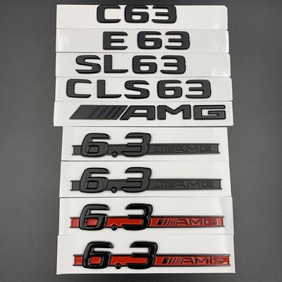 เหมาะสําหรับ Mercedes-Benz C63 E63 CLS63 SL63 ด้านหลังหางป้ายรถดัดแปลงสติกเกอร์ป้าย 6.3 AMG ป้ายด้าน