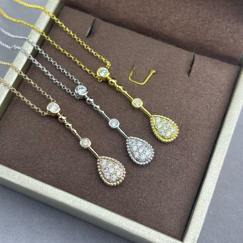 Seiko Version Long Bohemian Water Drop Necklace Single Diamond Diamond Pendant Twist Necklace