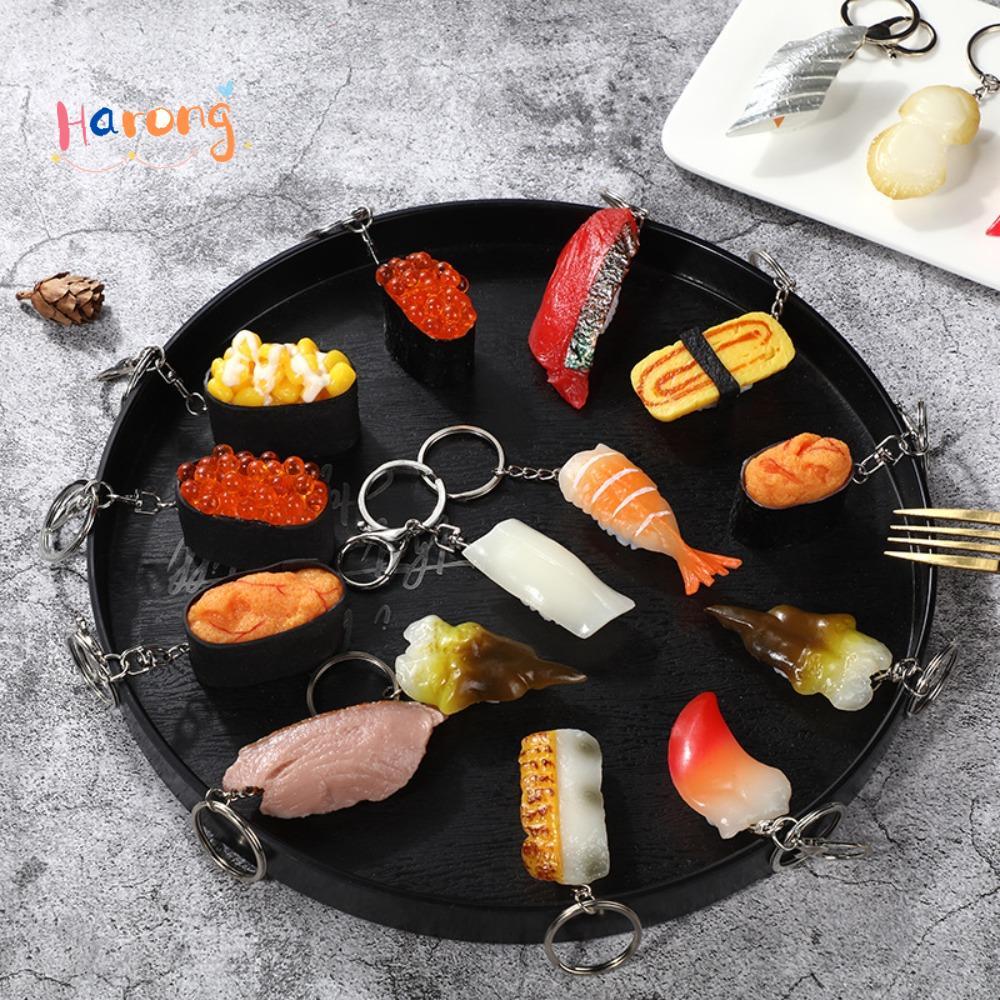 ที่ใส่กุญแจสไตล์ซูชิ Salmon Sushi Keychain, พวงกุญแจแฟชั่นสำหรับคนชอบความสร้างสรรค์และหรูหรา