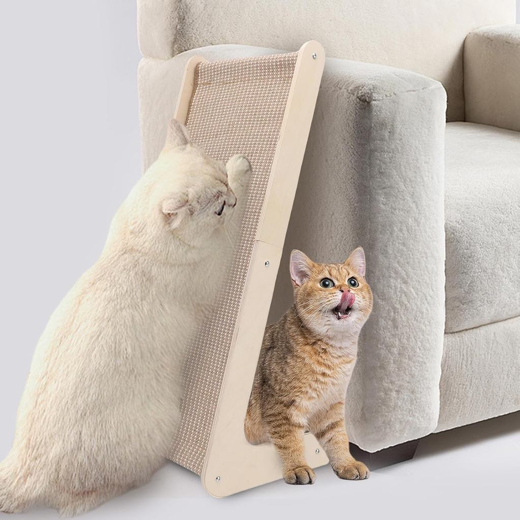 Sisal Cat Scratcher Ramp Broad สําหรับแมวในร่ม, 28" L Shape Vertical Scratching Broad, Scratching Ca