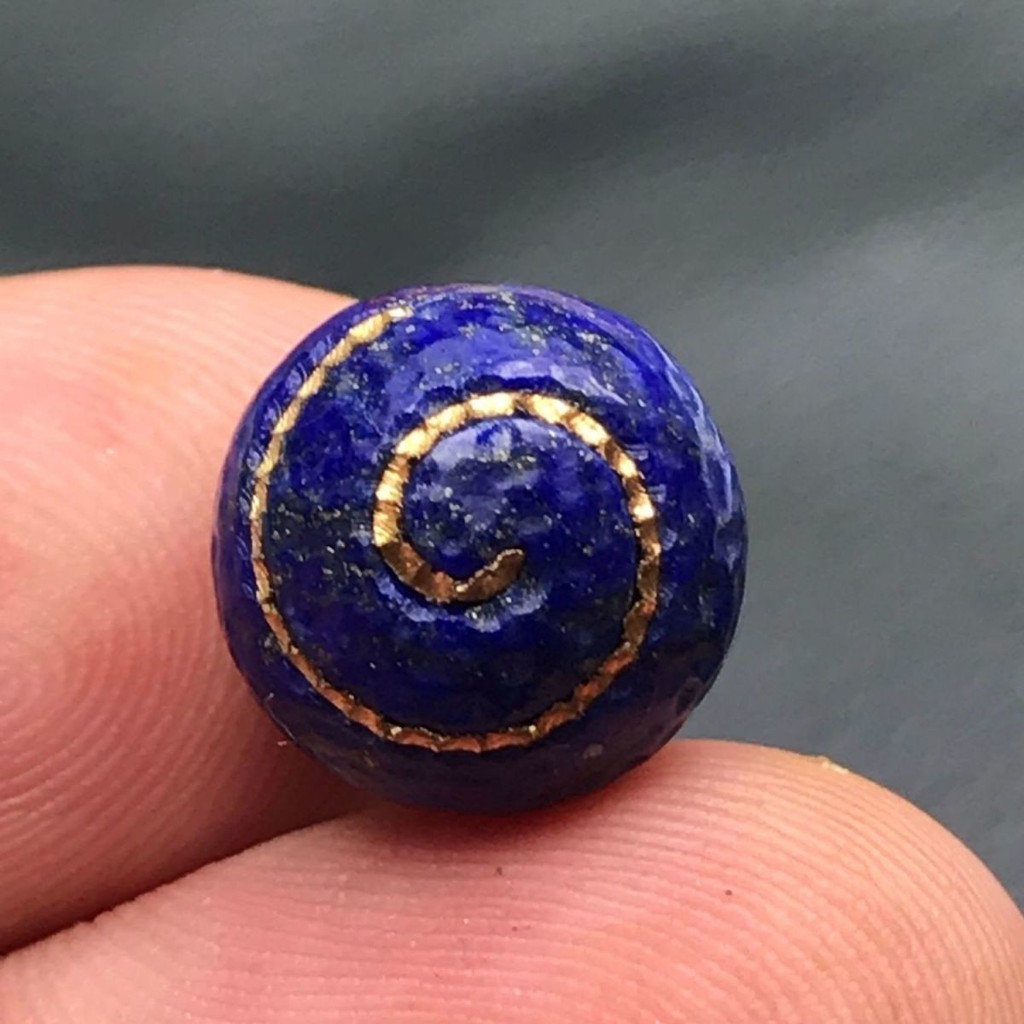 ธรรมชาติเก่า Mine Lapis Lazuli ถูทองรอบลูกปัดหลวมลูกปัด Lapis Lazuli diy จับคู่ลูกปัดรอบลูกปัด Wenwa