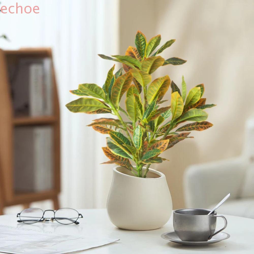 ECHOEDGE ประดิษฐ์ Ficus Tree, เหมือนจริง 35 ใบ Banyan Tree, พืชสีเขียวพลาสติกขนาดใหญ่ปลอม Ficus Tree