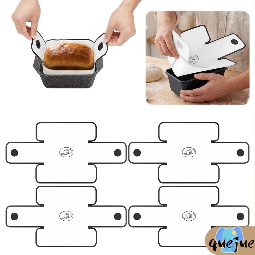 4 ชิ้นซิลิโคนขนมปัง Loaf Pan Liner Non Stick Leak Proof ขนมปัง Baking Liner เหมาะกับ 9x5 9.5x5 10x5 