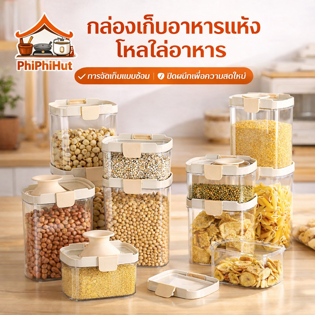 PPH กล่องเก็บอาหารแห้ง โหลใส่อาหาร กระปุกเก็บนมผง ป้องกันความชื้น ป้องกันรังสียูวี
