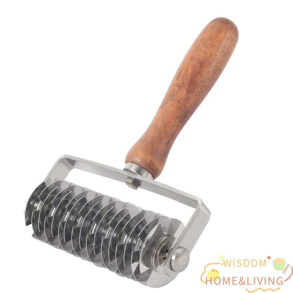 WISDOM Pastry Lattice Roller Cutter, ไม้จับเวลา-ประหยัด Lattice Pastry Crust หนาไม่ติดสแตนเลส Pastry