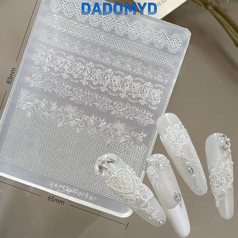 DADOMYD ร้อน แม่พิมพ์เพ้นท์เล็บ,รูปแบบฝรั่งเศสนํามาใช้ใหม่เล็บแม่พิมพ์,ร้อนขายโพรงออกแบบใสบรรเทาลูกไม้เล็บแม่พิมพ์ยูวีเจลเล็บ