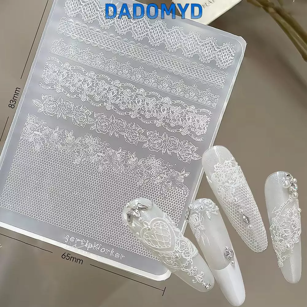 DADOMYD ร้อน แม่พิมพ์เพ้นท์เล็บ,รูปแบบฝรั่งเศสนํามาใช้ใหม่เล็บแม่พิมพ์,ร้อนขายโพรงออกแบบใสบรรเทาลูกไม้แม่พิมพ์ยูวีเจลเล็บ