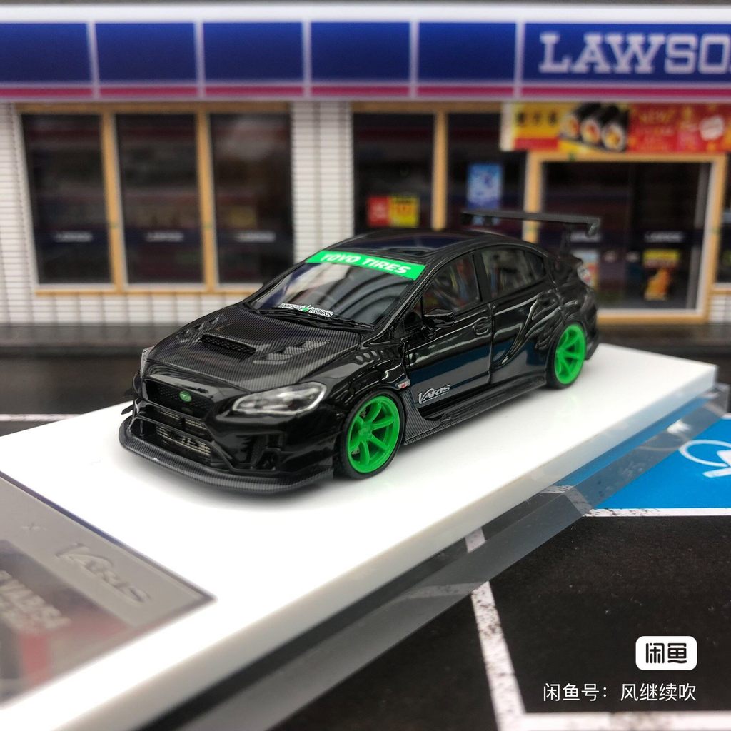 [คลังสินค้าพร้อม 1] FuelMe FuelMe 1/64 Subaru Varis WRX sti สีเขียวล้อเอเวอร์กรีนเรซิ่นจําลองรถรุ่นค