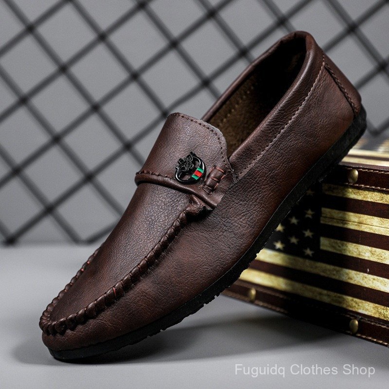 2026 Fast Shipping Men Leather Loafer Slip On Leather Male Shoes NBJC DK7K