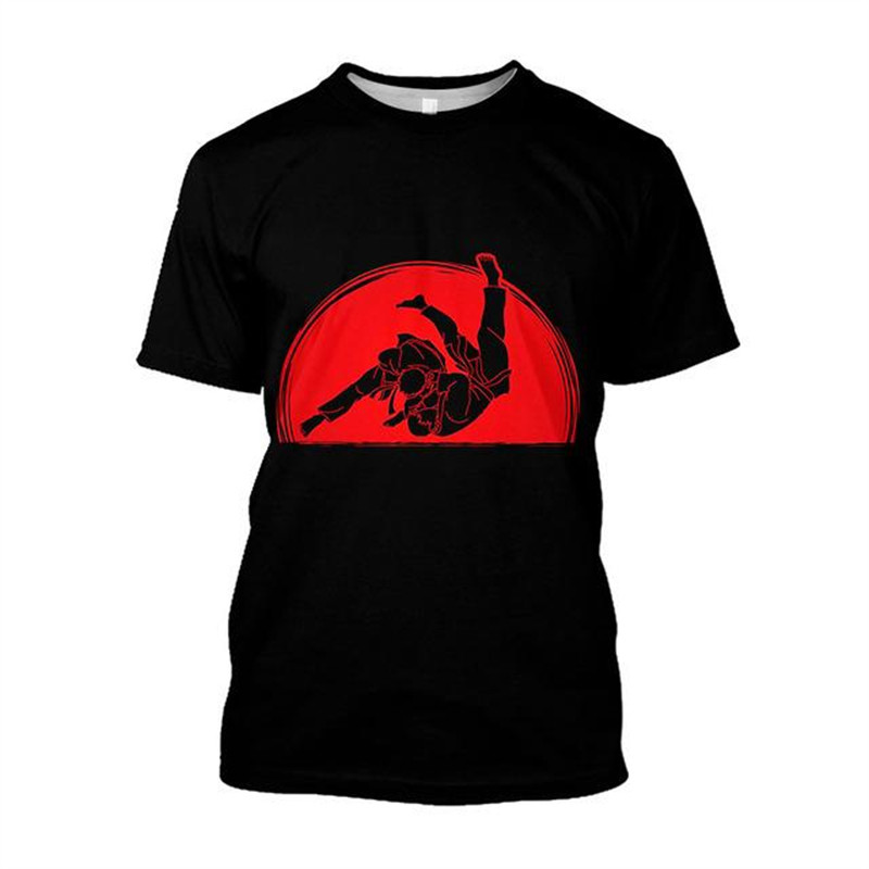 SHUNAICHI 3D พิมพ์ Aikido ญี่ปุ่น Wushu พิมพ์กราฟิก Harajuku สไตล์ Y2k Man เสื้อยืดกีฬาฟิตเนส Casual