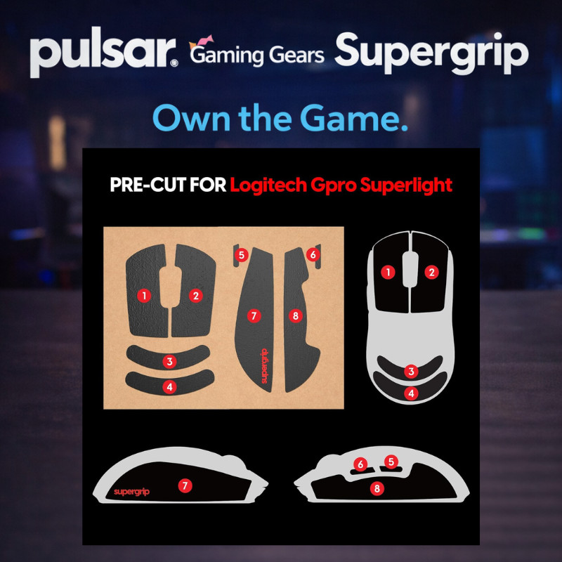 Universal Pre-Cut Anti-Slip Grip Tape for Gaming Mice - Pulsar Gaming Gears Supergrip Series