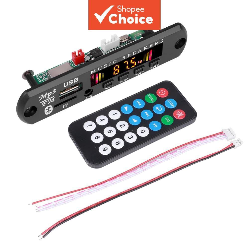 เครื่องขยายเสียงบลูทูธมินิคลาส D DC 9V-12V 1-2A พร้อมรีโมทคอนโทรล สายไฟเลี้ยงและสายไฟลําโพง สีดํา สําหรับเปลี่ยนลําโพง DIY