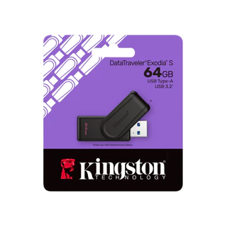 KINGSTON Flash Drive (แฟลชไดรฟ์) DTXS 64GB USB 3.2 Gen 1 Black Black Warranty 5 Years