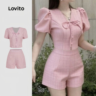 Lovito Women Casual Tops or Bottoms Spring/summer Pink Top Tops or Bottoms L189ED902