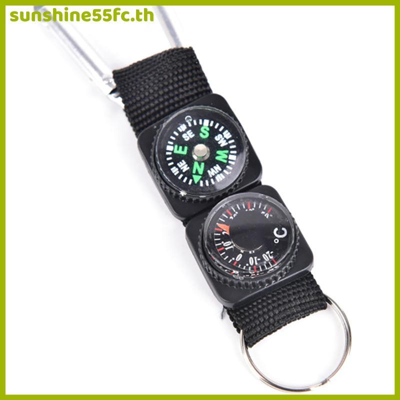 mini carabiner มัลติฟังก์ชันสำหรับแค้มปิง พร้อมเข็มทิศและเทอร์โมมิเตอร์