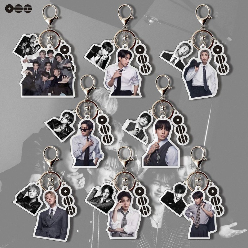Kpop Idol V ชุดพวงกุญแจอะคริลิค 3 ชิ้น Featuring Jimin Jin Suga Jungkook กระเป๋า Charms