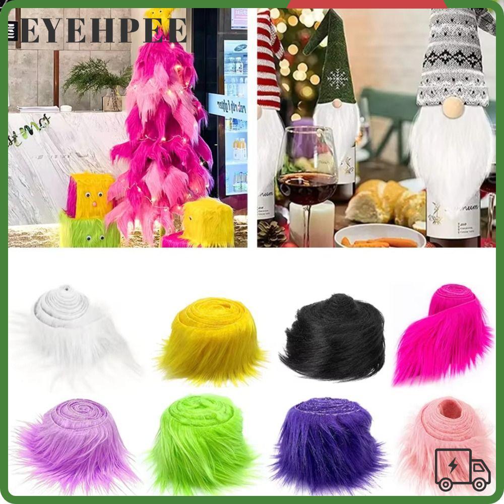 SERENDI เครื่องแต่งกายเย็บ Fluffy Trim, 1.5M สีทึบ Faux Fur Ribbon, ทนทาน DIY Plush Fur Stripe ตกแต่