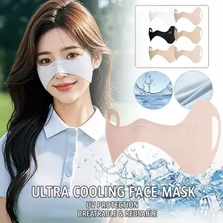 หน้ากากใบหน้าผ้าไหมน้ำแข็ง สำหรับวิ่งและกอล์ฟ กันแดดและป้องกัน UV ระบายอากาศดี