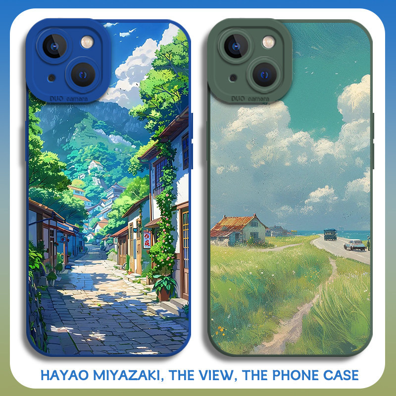 Healing Landscapeเคสโทรศัพท์เหมาะสําหรับPlus ace5 Hayao Miyazaki 3 การ์ตูนIq13proสด 2 สไตล์ญี่ปุ่น 1