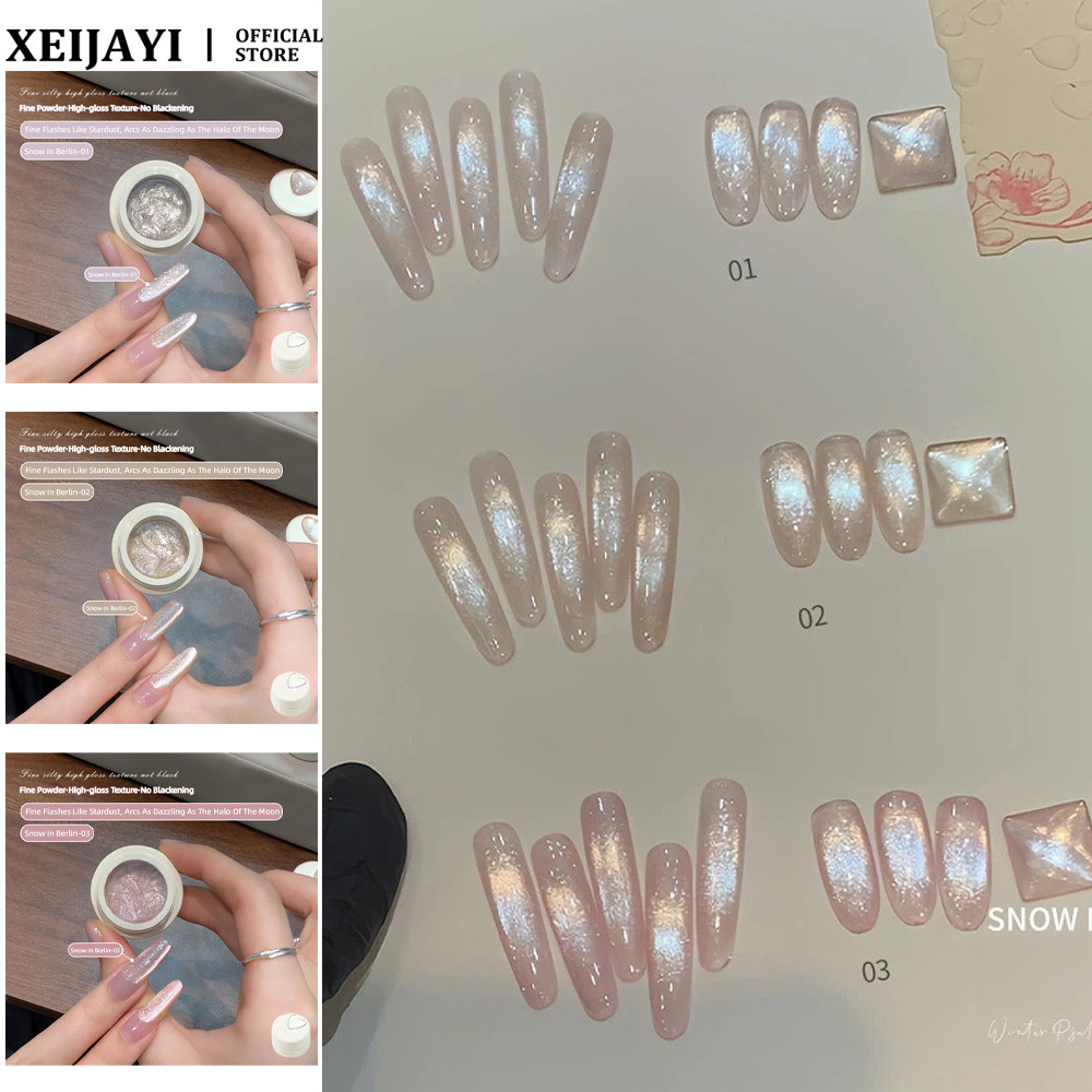 ANNIES Snow In Berlin Cats Eye เล็บเจลน้ําแข็งซาตินโปร่งใสผ้าไหมแมว Eye Phototherapy กาวเล็บแต่งเล็บ