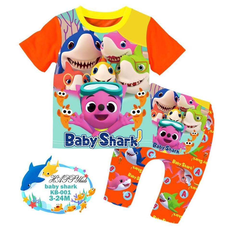 BABY SHARK Happykids ชุดนอนเด็ก (KB001) 3-6M 6-12M