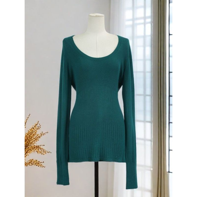 หญิง หญิง253602025เสื้อกันหนาว Slimmer ดูแฟชั่นลดอายุฤดูใบไม้ร่วงฤดูหนาว All-Match แขนยาวสีทึบ Slim-