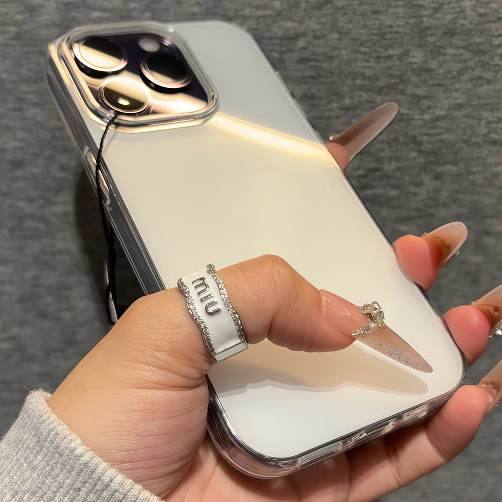 INS สีขนมเจลลี่ สีเคลือบเงาเคสโทรศัพท์สําหรับ IPhone 11 16 14 15 Pro Max 12 13 ProMax 16E Anti-Scrat