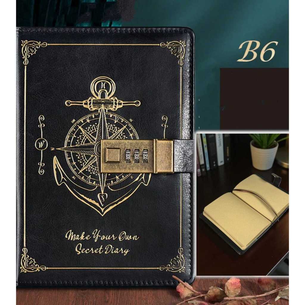 สมุดบันทึก Pirates Diary Journal Note B6 200 หน้า พร้อมล็อค - INU148