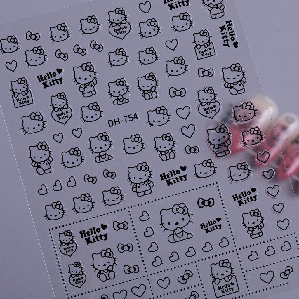 [คําแนะนําร้านค้า] Love KT Nails Sticker Flat with Glue All-Match Katie diy Nail Decal Jewelry DH754