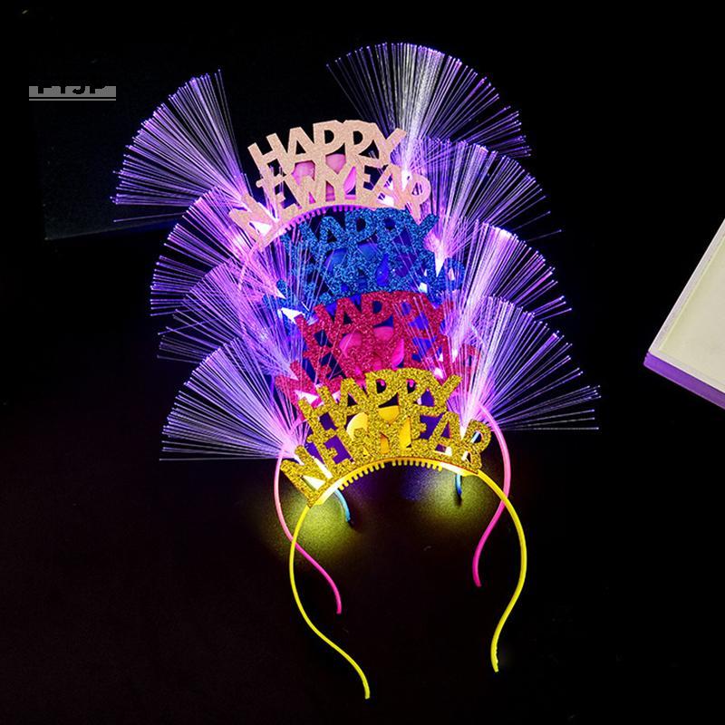 FYJP LED เรืองแสงสีสันงานรื่นเริง Props 2026 สวัสดีปีใหม่ Light Up Party Headdress สําหรับเด็กผู้ใหญ
